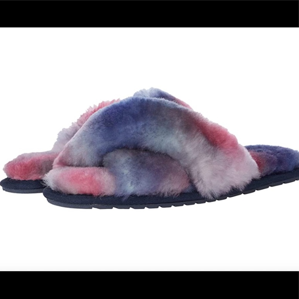 NIB EMU Australia Tie Dye Mayberry Slippers in Sunset Purple Size US 7 EU 38 NEW